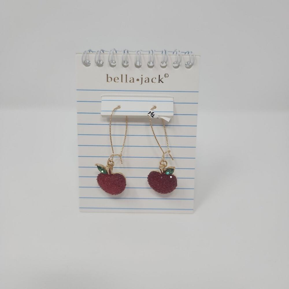 Apple Dangle Earrings Back to School Bella Jack